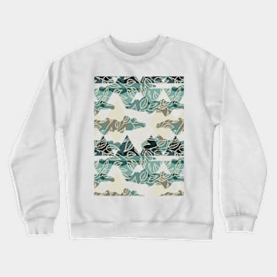 Minimalist Leaf Line Art Illustration as a Seamless Surface Pattern Design Crewneck Sweatshirt